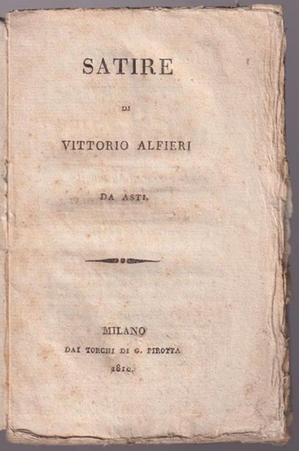 Satire di Vittorio Alfieri da Asti - Vittorio Alfieri - copertina