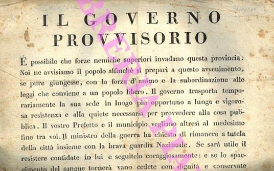 E' possibile che forze armate nemiche invadano ... cedete con dignità ... La Francia ne assiste, le armate sue numerose e invincibili marciano verso di noi. La Causa della libertà è assicurata del trionfo - copertina