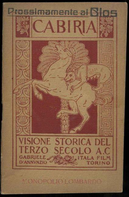 Cabiria. Visione storica del III secolo A.C - Gabriele D'Annunzio - copertina