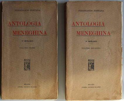 Antologia meneghina Volume primo e secondo - Ferdinando Fontana - copertina