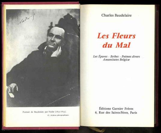 Les Fleurs du Mal. Les Epaves - Bribes - Poèmes divers Amoenitates Belgicae - Charles Baudelaire - copertina