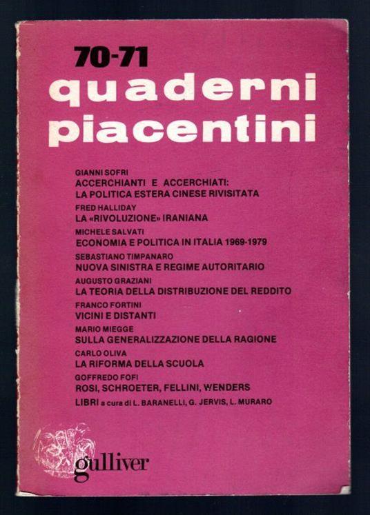 Quaderni piacentini 70-71 - copertina