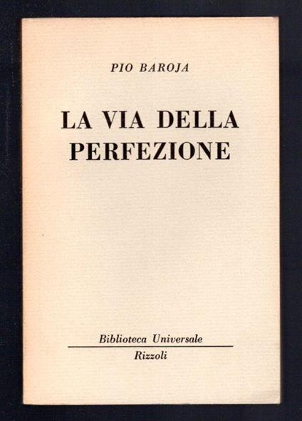 La via della perfezione - Pio Baroja - copertina