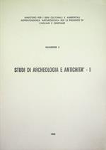 Studi di archeologia e antichità: I