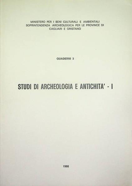 Studi di archeologia e antichità: I - copertina