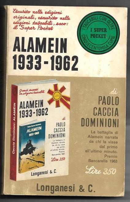 Alamein 1933-1962 - Paolo Caccia Dominioni - copertina