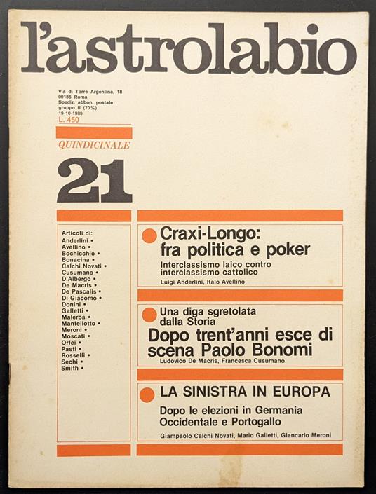 L' astrolabio 21 - copertina