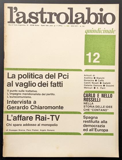 L' astrolabio 12 - copertina