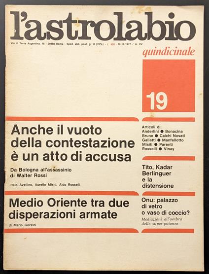 L' astrolabio 19 - copertina