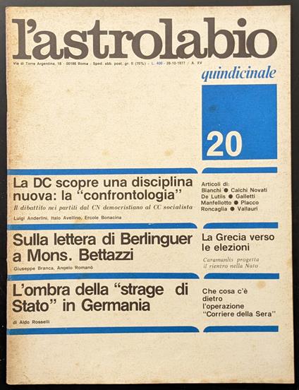 L' astrolabio 20 - copertina