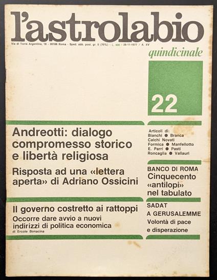 L' astrolabio 22 - copertina