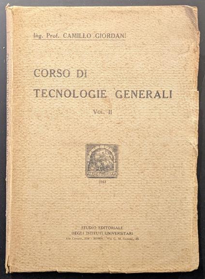 Corso di tecnologie generali. Vol II - copertina