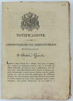 Notificazione - Amministrazione Del Debito Pubblico. 15 Settembre 1831