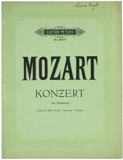 Konzert D-Moll Für Klavier Und Orchester. Herausgegeben Von Adolf Ruthardt. Spartito - Wolfgang Amadeus Mozart - copertina