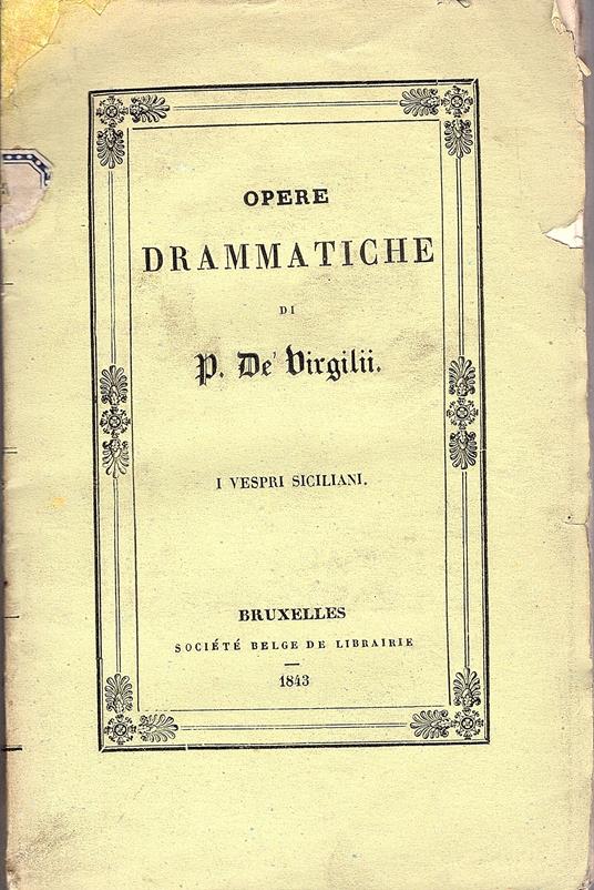 I vespri siciliani. Poema drammatico - copertina