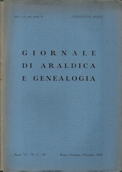 Giornale di Araldica e Genealogia. Anno VI, N. 1-12 - copertina