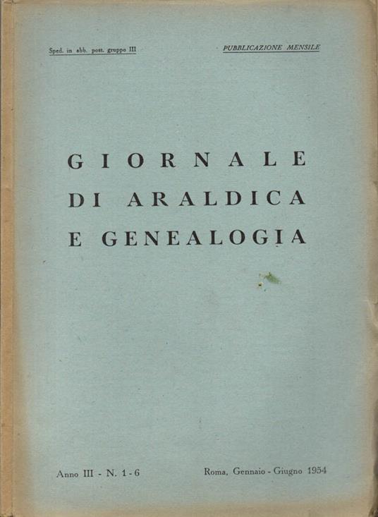 Giornale di Araldica e Genealogia. Anno III, N. 1-6 - copertina