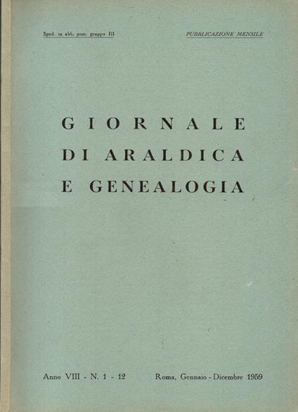 Giornale di Araldica e Genealogia. Anno VIII, N. 1-12 - copertina