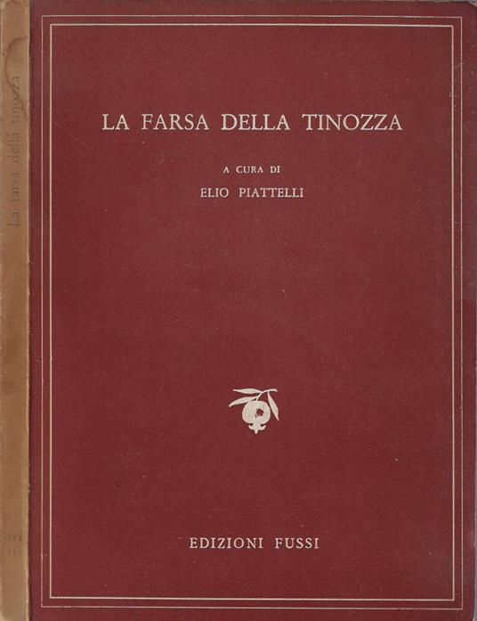 La farsa della tinozza - Elio Piattelli - copertina