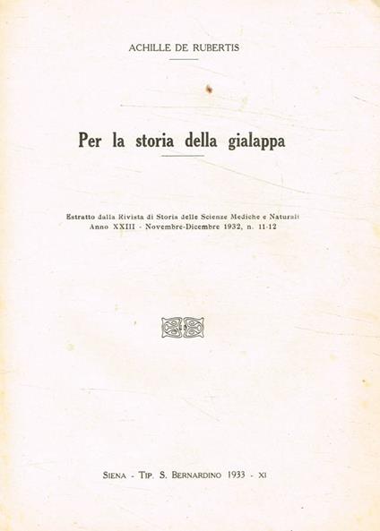 Per la storia della Gialappa - Achille De Rubertis - copertina