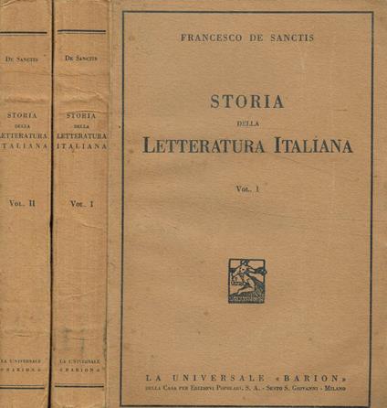 Storia della letteratura Italiana 2voll - Francesco De Sanctis - copertina