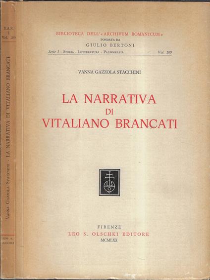 La narrativa di Vitaliano Brancati - Vanna Gazzola Stacchini - copertina