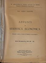 Appunti di statistica economica (Numeri indici e fonti di Statistica economica) Anno 1941-42