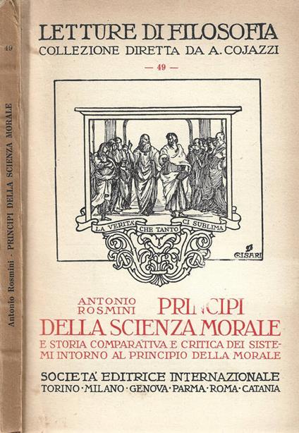 Principi della scienza morale - Antonio Rosmini - copertina