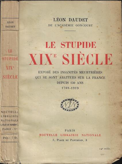 Le stupide XIX siècle - Léon Daudet - copertina