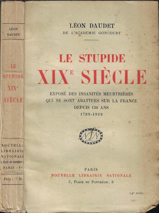 Le stupide XIX siècle - Léon Daudet - copertina