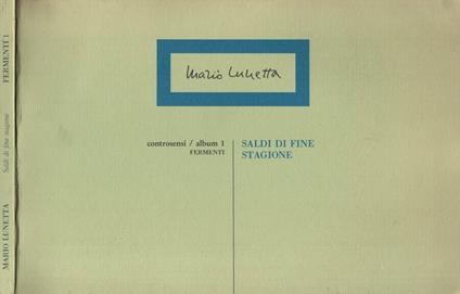 Saldi di fine stagione - Mario Lunetta - copertina