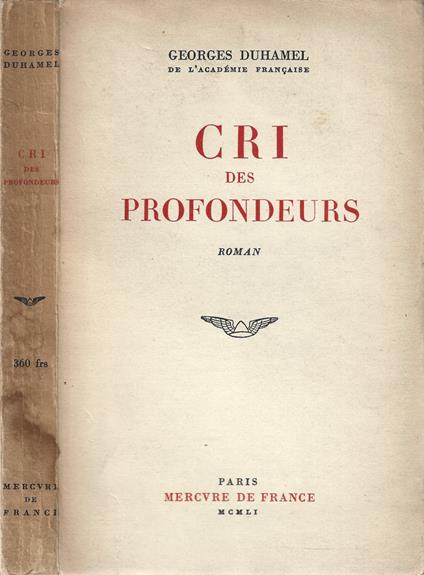 Cri des profondeurs - Georges Duhamel - copertina