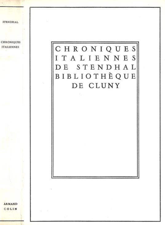 Chroniques italiennes - Stendhal - copertina