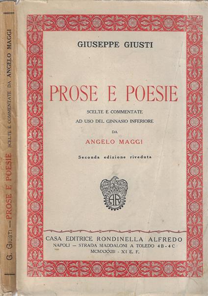 Prose e poesie - Giusti Giuseppe - copertina