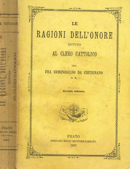 Le ragioni dell'onore dovuto al clero cattolico - copertina