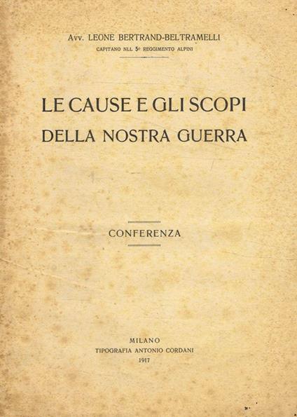 Le cause e gli scopi della nostra guerra - copertina