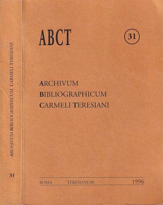 Archivum Bibliographicum Carmeli Teresiani - copertina