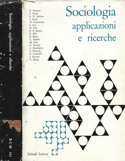 Sociologia: applicazioni e ricerche - copertina