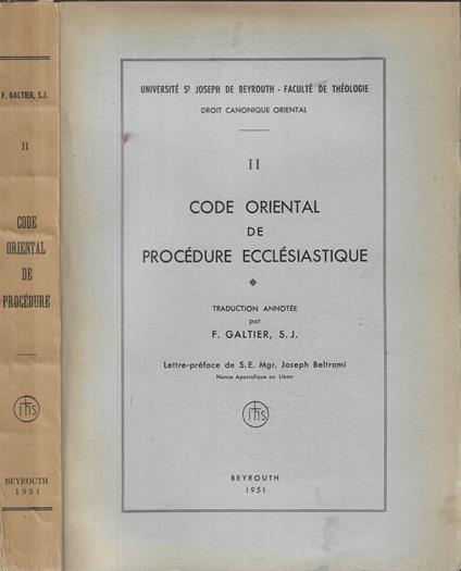 Code oriental de procédure ecclésiastique - copertina