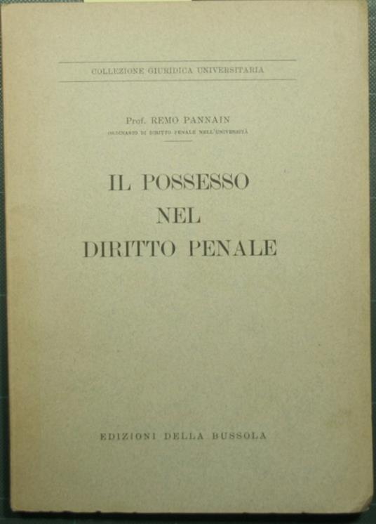 Il possesso nel diritto penale - copertina