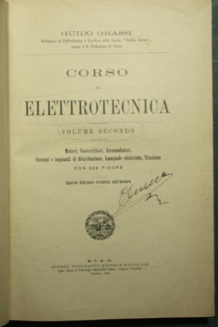 Corso di elettrotecnica - Vol. II - Guido Grassi - copertina