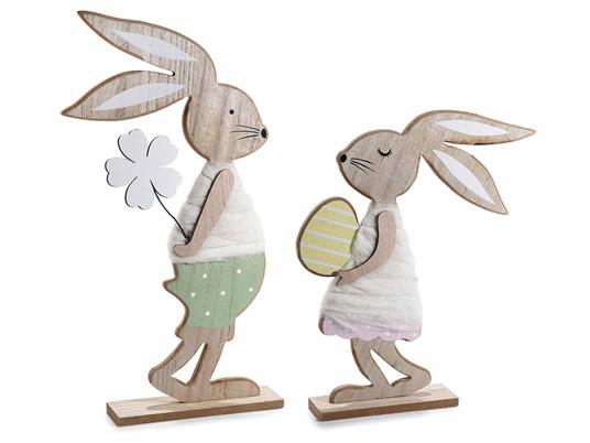 Conigli Decorativi in Legno Artigianali Decorazione per la Pasqua Idea  Regalo Bambini Set da 2 - Gruppo Maruccia - Idee regalo | IBS