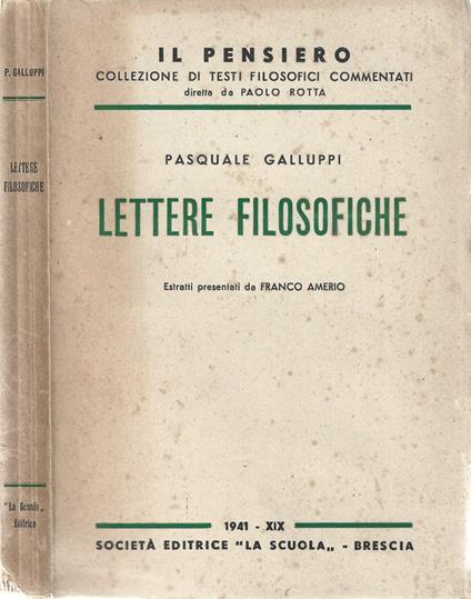 Lettere filosofiche - Pasquale Galuppi - copertina