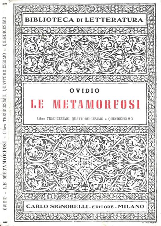 Le metamorfosi - P. Nasone Ovidio - copertina