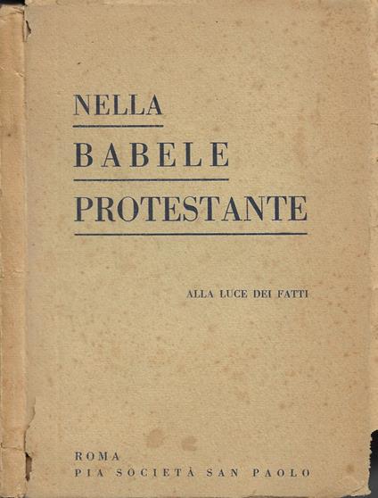 Nella Babele protestante - copertina