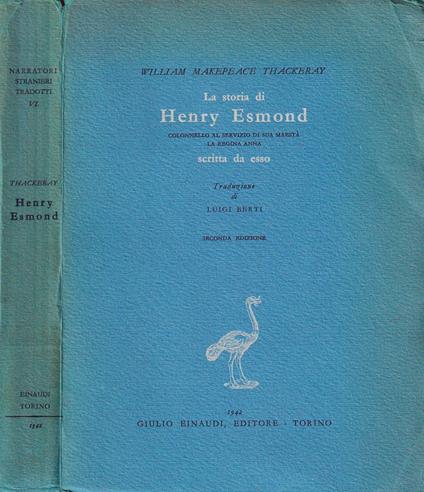 La storia di Henry Esmond - William Makepeace Thackeray - copertina