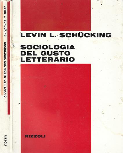 Sociologia del gusto letterario - Levin L. Schucking - copertina