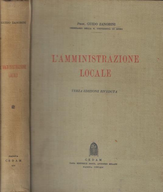 L' amministrazione locale - Guido Zanobini - copertina
