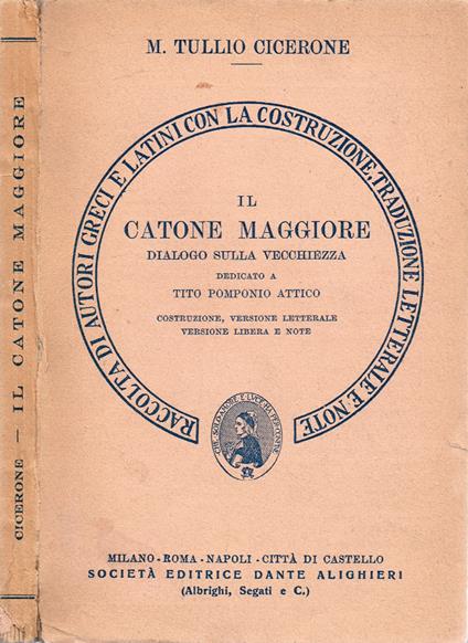 Il Catone Maggiore - Marco Tullio Cicerone - copertina