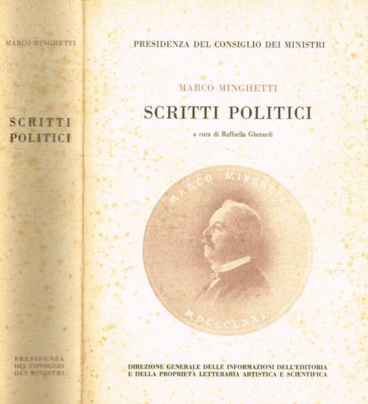 Scritti politici - Marco Minghetti - copertina